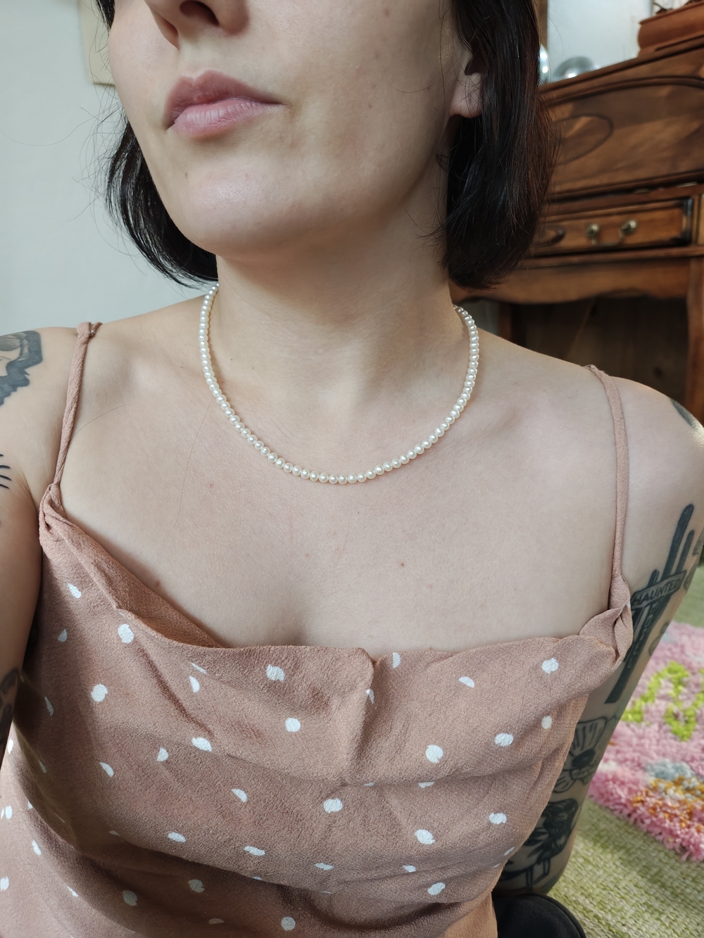 Classic Pearl Strand Necklace - White Pearls